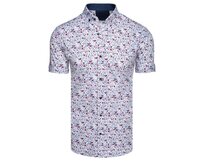 Pánská košile s krátkým rukávem bílá Bílá, 3XL