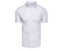 Pánská košile s krátkým rukávem bílá Bílá, 3XL
