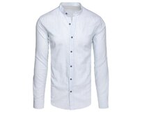 Pánská košile s stojáčkem a dlouhým rukávem, modrá Světle modrá, XXL