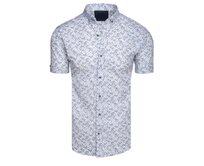 Pánská košile s krátkým rukávem, bílá Bílá, XXL