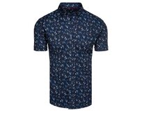 Pánská košile s krátkým rukávem, tmavě modrá Námořnická modrá, 3XL