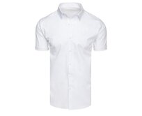 Pánská košile s krátkými rukávy, bílá Bílá, 3XL