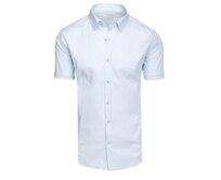 Pánská košile s krátkými rukávy, modrá Bílá, XXL