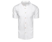 Pánská košile s krátkým rukávem bílá Světle šedá, 3XL
