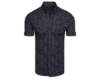 Pánská košile s krátkým rukávem černá Černá, 3XL