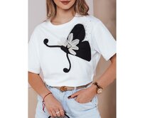 Dámské tričko s dekorem PEARLI bílé Bílá, M/L