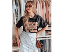 Dámské tričko oversize se srdíčky LOVERS černá Černá, XL/XXL