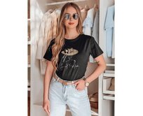 Dámské tričko s potiskem WOMANPOW černá Černá, M/L