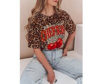 Dámské tričko oversize s puntíky ZESTSTYLE béžová Béžová, S/M