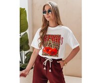 Dámské tričko oversize s třešničkou VISONKA bílá Bílá, S/M
