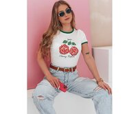 Dámské flitrované tričko ROSAWIS bílá Bílá, L/XL