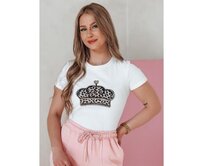 Dámské tričko s korunkou BLINGESSO bílé Bílá, S/M