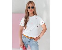 Dámské tričko oversize se srdíčky ROMAFINA bílá Bílá, S/M