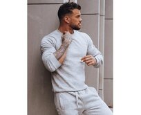 Pánská mikina hladká LELA šedá Světle šedá, L