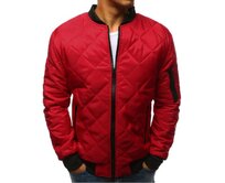 Pánská STYLE bunda prošívaná bomber jacket červená Červená, M