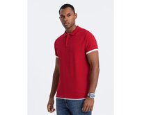 Pánské bavlněné polo tričko V2 OM-POSS-0113 červené Červená, M