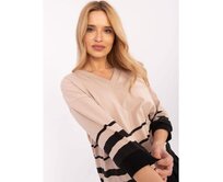 Béžová dámská halenka s kulatým výstřihem Béžová, Univerzální