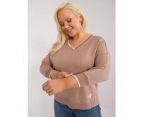 Dámská halenka asymetrická plus size tmavě béžová Vícebarevný, Univerzální