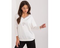 Dámská halenka s aplikací oversize ecru Ecru, Univerzální