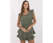 Mušelínový overal s vázáním na zádech khaki Khaki, Univerzální