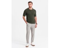 Pánské chino kalhoty s elastickým pasem V1 OM-PACP-0157 světle šedé Šedá, M