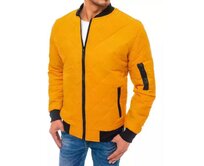 Pánská prošívaná bunda bomber žlutá Žlutá, L