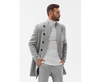 Pánský kabát ASHTON grey melange Šedá, L