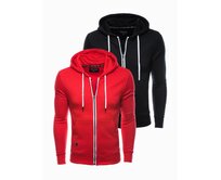 Pánská mikina na zip CLARK mix 2-pack Červená, L