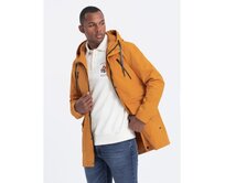 Pánská bunda parka kapsami V3 OM-JANP-22FW-004 hořčicová Horčicová, XL