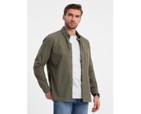 Pánská bavlněná košile REGILAR FIT s kapsou V4 OM-SHOS-0153 khaki Khaki, XXL
