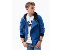 Pánská mikina na zip s kapucí TITAN modrá Modrá, M