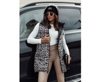 Dámská přechodná prošívaná vesta s kapucí oboustranná ELEGANCIO černá Černá, M