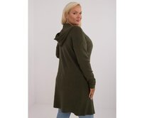 Dámský kardigan s kapucí plus size khaki Khaki, XL/XXL