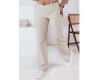 Dámské manšestrové kalhoty se širokými nohavicemi WELVIA beige Béžová, L