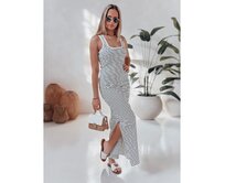 Jednovelikostní maxi šaty SUMMER LOVE bílo-černé Bílá, Univerzální