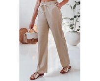 Dámské volnočasové kalhoty s širokými nohavicemi BOHO DAY khaki barva Khaki, L