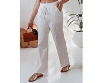 Dámské volnočasové kalhoty s širokými nohavicemi BOHO DAY bílé Bílá, M
