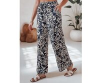 Dámské kalhoty ze široké látky TROPICAL SUN námořnicky modré Vícebarevný, M