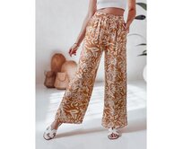 Dámské kalhoty TROPICAL SUN z široké látky velbloudí barva Vícebarevný, M