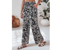 Dámské kalhoty ze široké látky TROPICAL SUN černé Vícebarevný, M