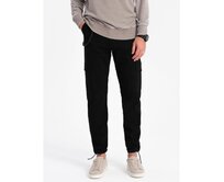 Pánské kalhoty s cargo kapsami V5 OM-PACG-0189 černé Černá, XL