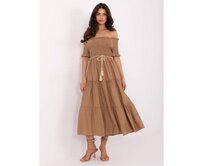 Velbloudí midi španělské šaty s viskózou Karamelová, Univerzální