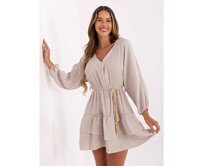 Béžové boho mušelínové šaty Béžová, Univerzální