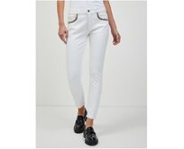 Bílé zkrácené skinny fit džíny Bílá, 40