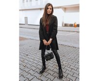Dámský elegantní kabát SAMI černá Černá, Univerzální