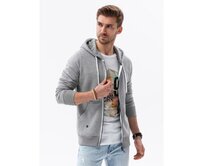 Pánská mikina na zip FREDDY šedá melange Šedá, L