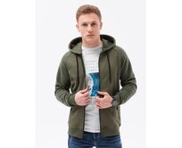 Pánská mikina na zip JADIEL khaki Khaki, L
