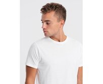 Pánské klasické bavlněné tričko BASIC V14 OM-TSBS-0146 bílé Bílá, L