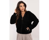 Černá bunda z alpaky se zapínáním na zip Černá, Univerzální