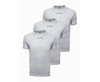 Pánské tričko polo CADEN šedé 3-pack Šedá, M